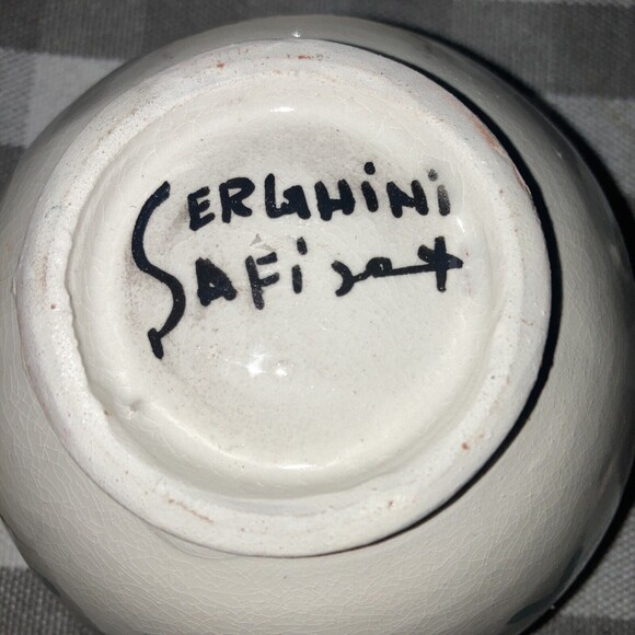 Serghini Safi Moroccan Tic Tac Toe Handmade Pottery Set Of 4 Bowls SIgned - Picture 5 of 5